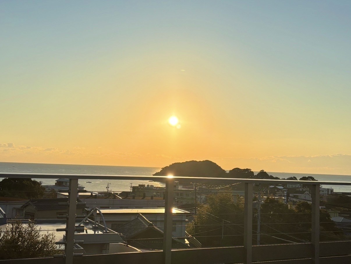 花の小宿 重兵衛の展望デッキから見た夕焼け
