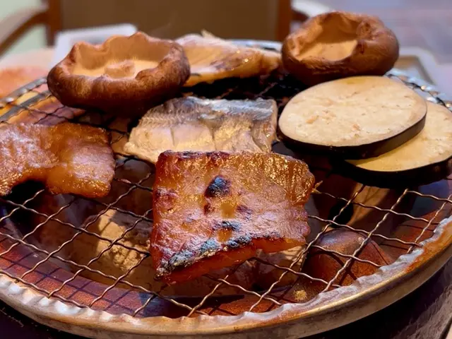 季の座　朝食　干物バイキング